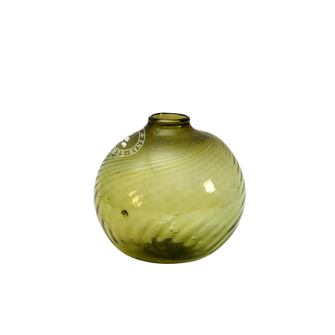 Large Olive Green Decorative Orb with Neck