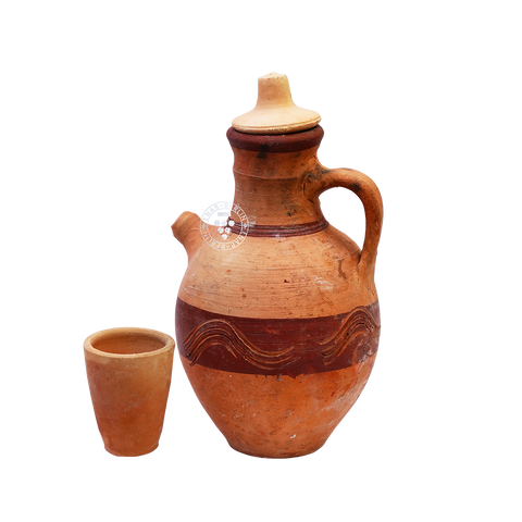 Handmade Pottery Jug with Cup