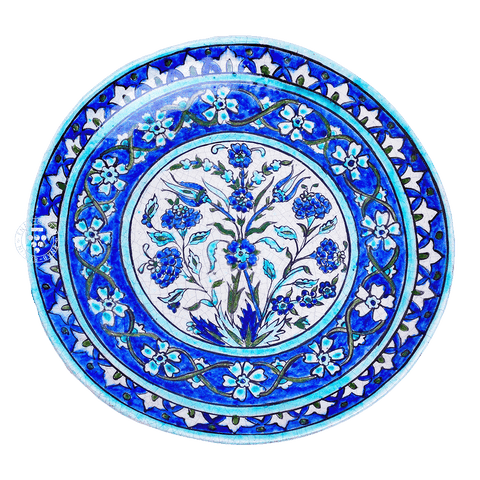 Damascene Qishani Large Plate