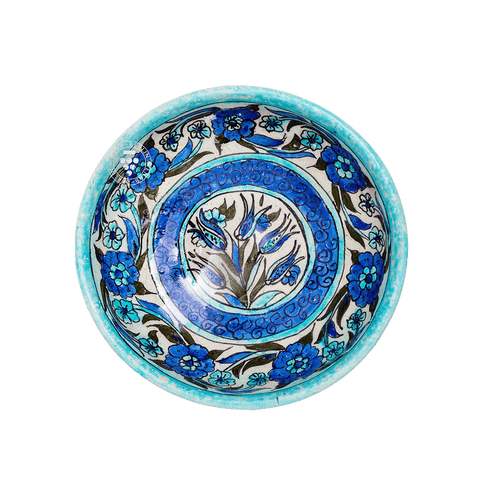 Damascene Round Qishani Dish