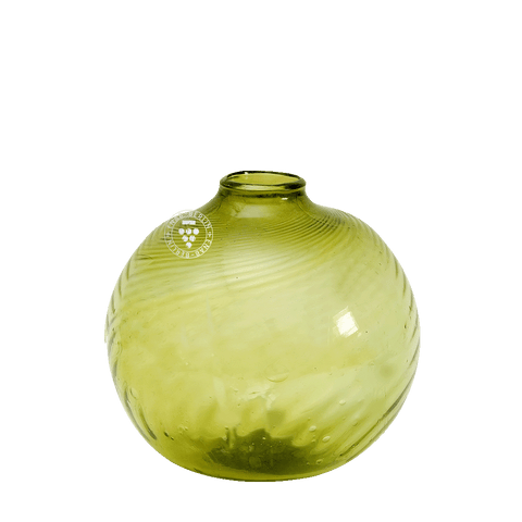 Large Olive Green Decorative Orb with Neck